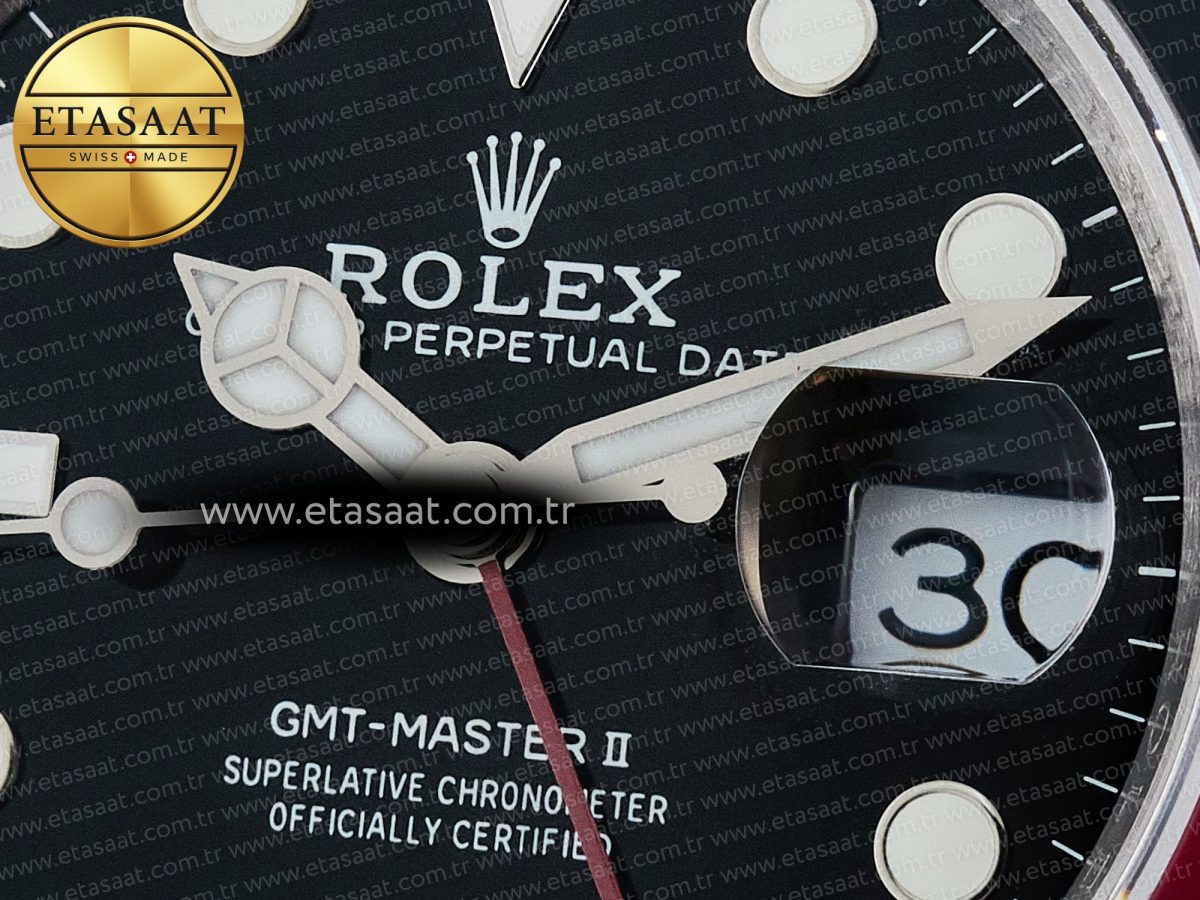 GMT-Master II 126710 LNRO Black/Red Ceramic GMF 1:1 Best Edition on Black Dial on SS Jubilee Bracelet Super Clone VR3285 CHS (Gain Weight) - Görsel 10