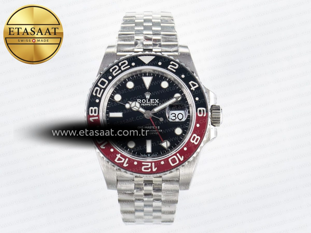 GMT-Master II 126710 LNRO Black/Red Ceramic GMF 1:1 Best Edition on Black Dial on SS Jubilee Bracelet Super Clone VR3285 CHS (Gain Weight) - Görsel 3