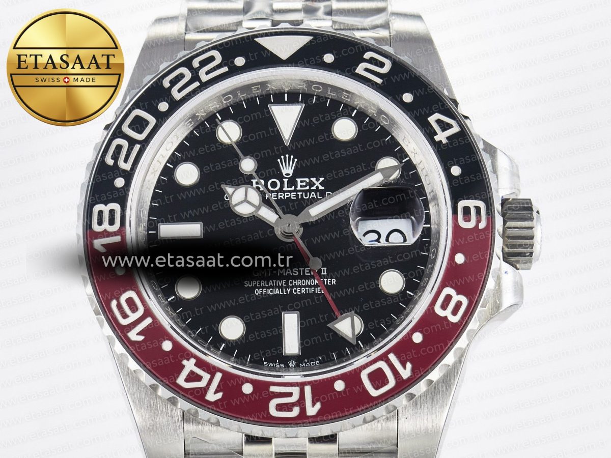 GMT-Master II 126710 LNRO Black/Red Ceramic GMF 1:1 Best Edition on Black Dial on SS Jubilee Bracelet Super Clone VR3285 CHS (Gain Weight) - Görsel 4