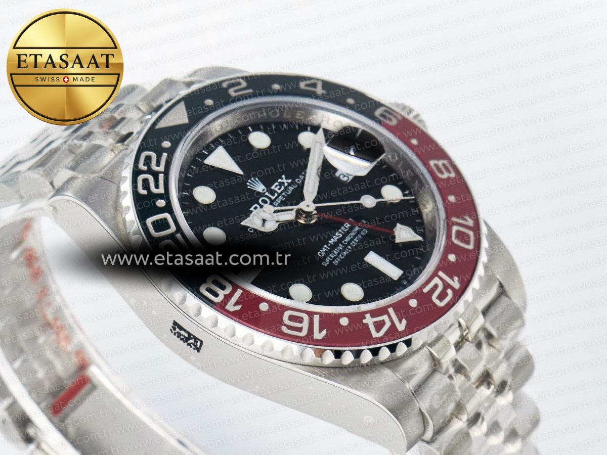 GMT-Master II 126710 LNRO Black/Red Ceramic GMF 1:1 Best Edition on Black Dial on SS Jubilee Bracelet Super Clone VR3285 CHS (Gain Weight) - Görsel 7