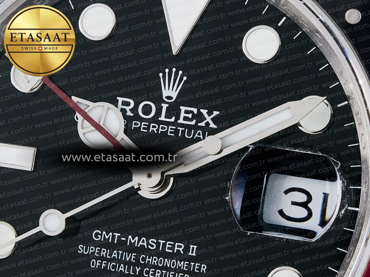 GMT-Master II 126710 LNRO Black/Red Ceramic GMF 1:1 Best Edition on Black Dial on SS Oyster Bracelet Super Clone VR3285 CHS (Gain Weight) - Görsel 10