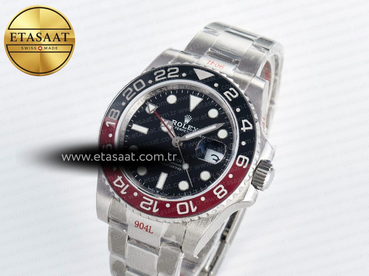 GMT-Master II 126710 LNRO Black/Red Ceramic GMF 1:1 Best Edition on Black Dial on SS Oyster Bracelet Super Clone VR3285 CHS (Gain Weight) - Görsel 2