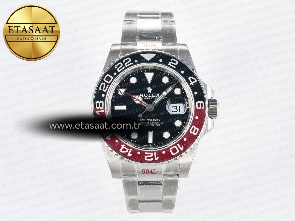 GMT-Master II 126710 LNRO Black/Red Ceramic GMF 1:1 Best Edition on Black Dial on SS Oyster Bracelet Super Clone VR3285 CHS (Gain Weight) - Görsel 3