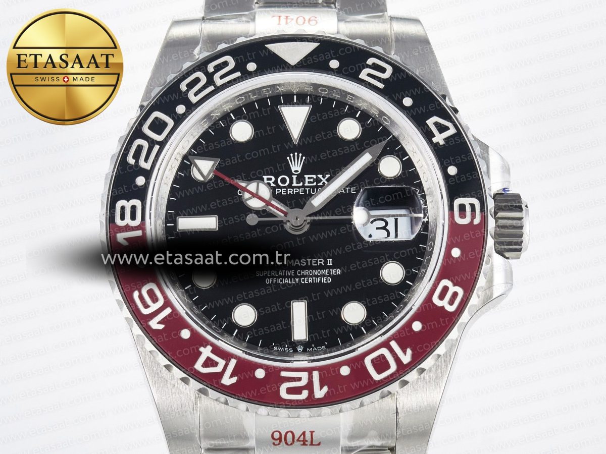 GMT-Master II 126710 LNRO Black/Red Ceramic GMF 1:1 Best Edition on Black Dial on SS Oyster Bracelet Super Clone VR3285 CHS (Gain Weight) - Görsel 4