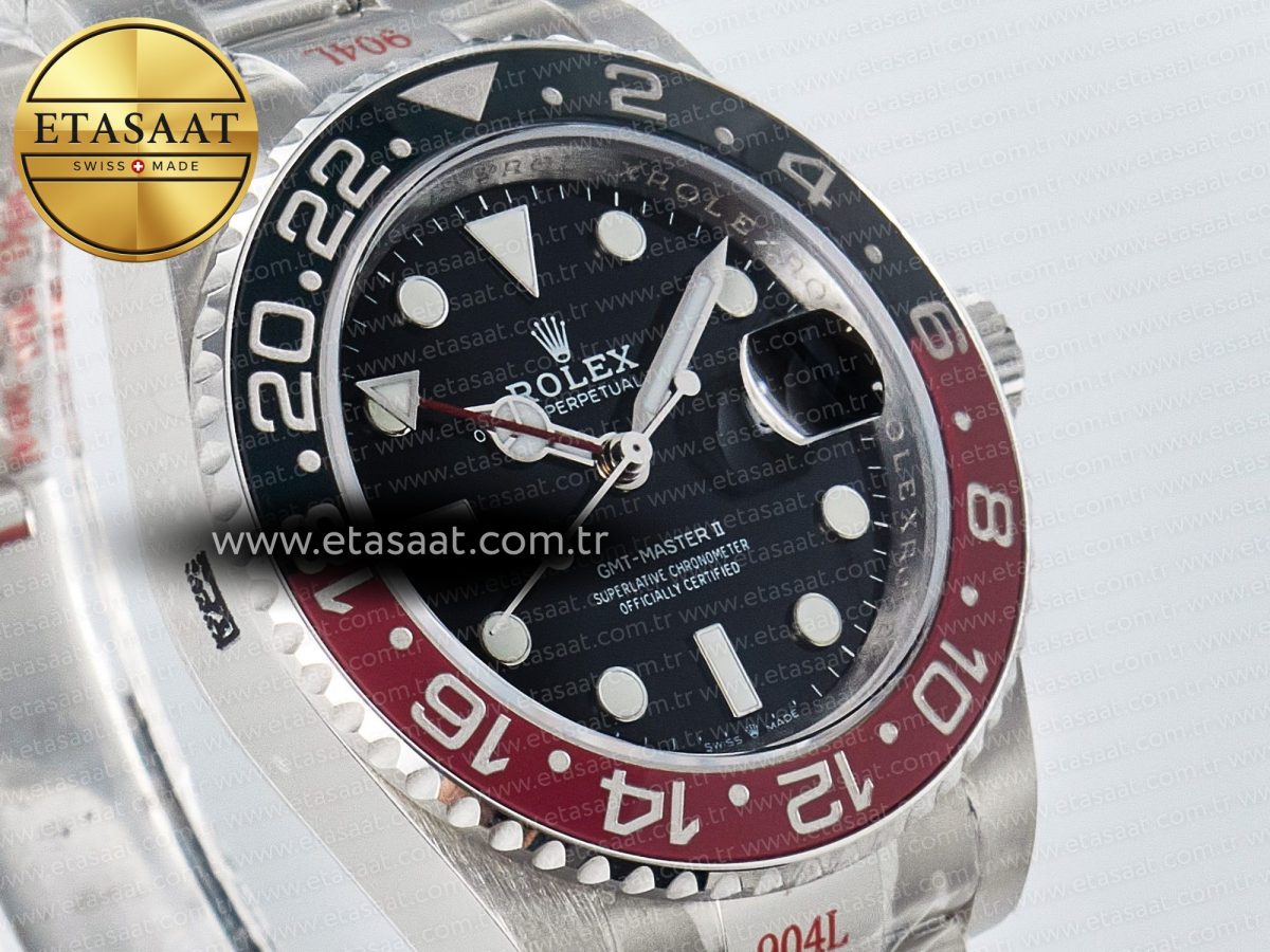 GMT-Master II 126710 LNRO Black/Red Ceramic GMF 1:1 Best Edition on Black Dial on SS Oyster Bracelet Super Clone VR3285 CHS (Gain Weight) - Görsel 5