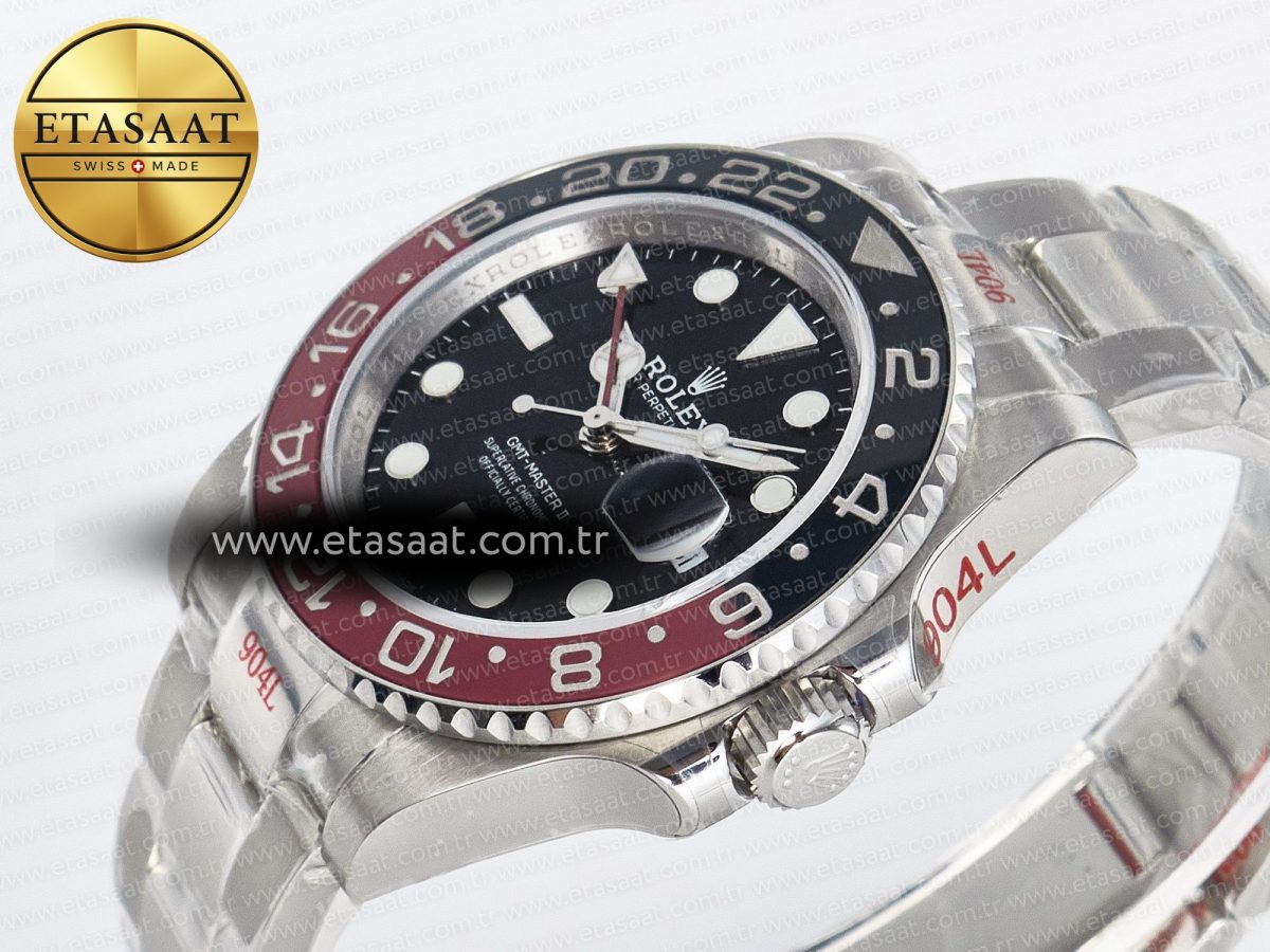GMT-Master II 126710 LNRO Black/Red Ceramic GMF 1:1 Best Edition on Black Dial on SS Oyster Bracelet Super Clone VR3285 CHS (Gain Weight) - Görsel 6