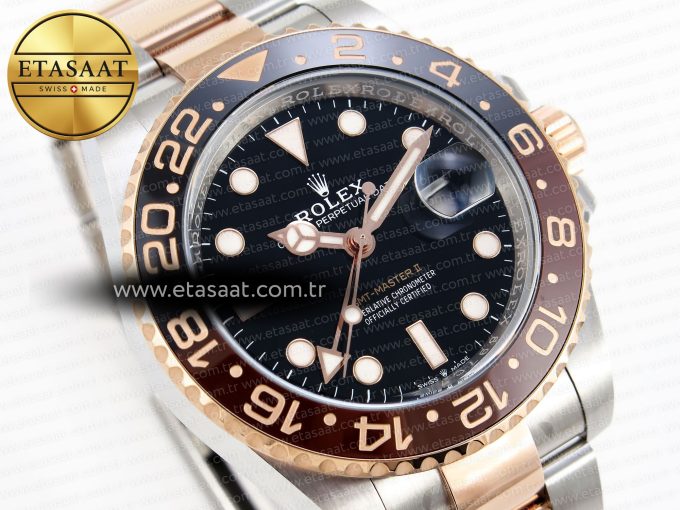 GMT MASTER II 126711 CHNR 904L SS APF 1:1 BEST EDITION ON SS/RG BRACELET VR3285 CHS - Görsel 5