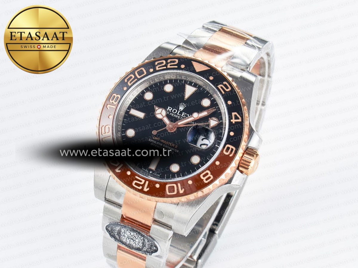 GMT-Master II 126711 CHNR Black/Brown Ceramic Clean 1:1 Best Edition on SS/RG Bracelet DD3285 - Görsel 1