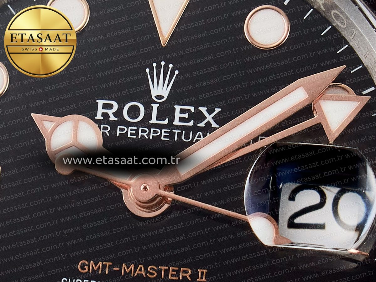GMT-Master II 126711 CHNR Black/Brown Ceramic Clean 1:1 Best Edition on SS/RG Bracelet DD3285 - Görsel 10