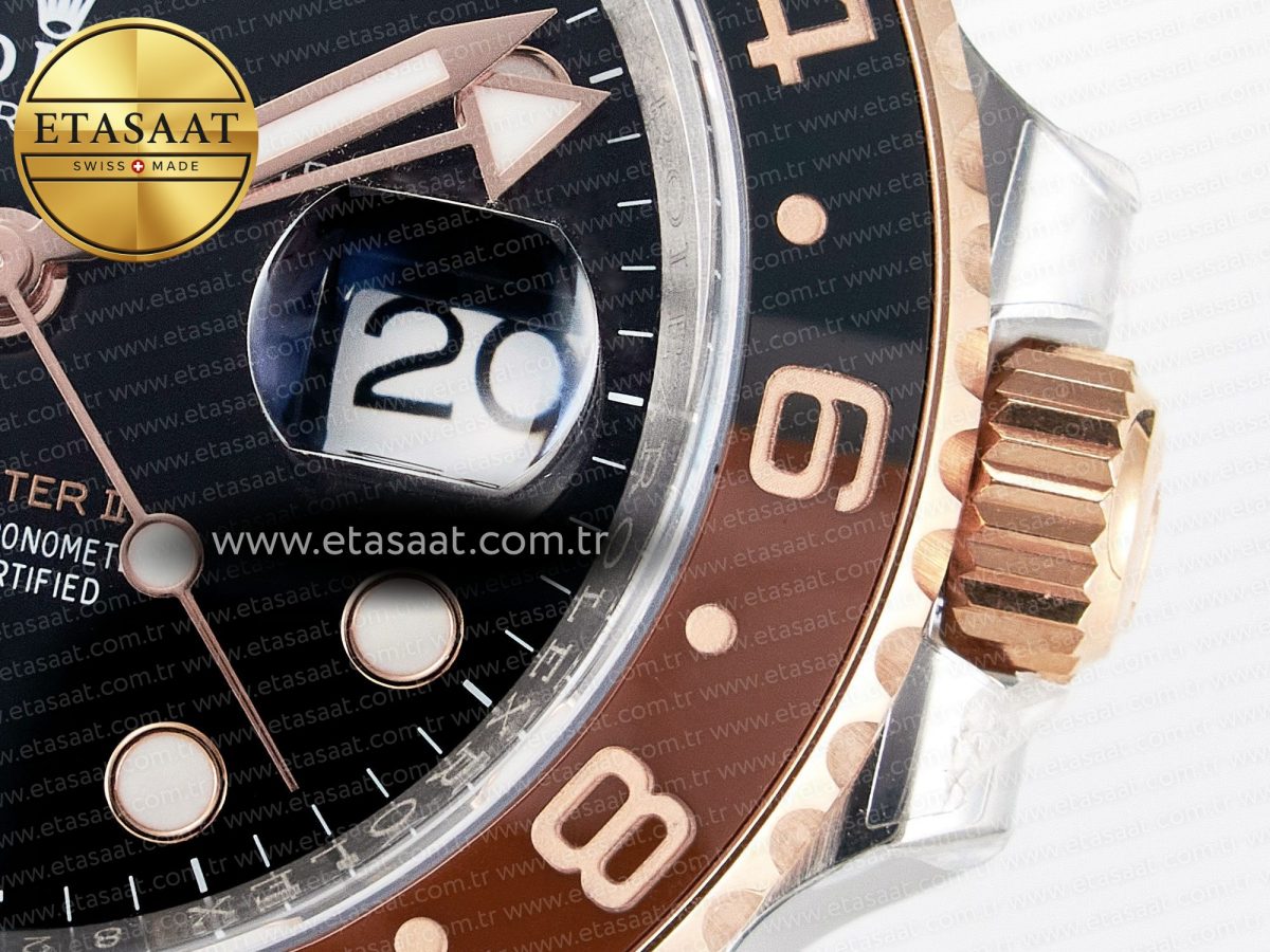 GMT-Master II 126711 CHNR Black/Brown Ceramic Clean 1:1 Best Edition on SS/RG Bracelet DD3285 - Görsel 11