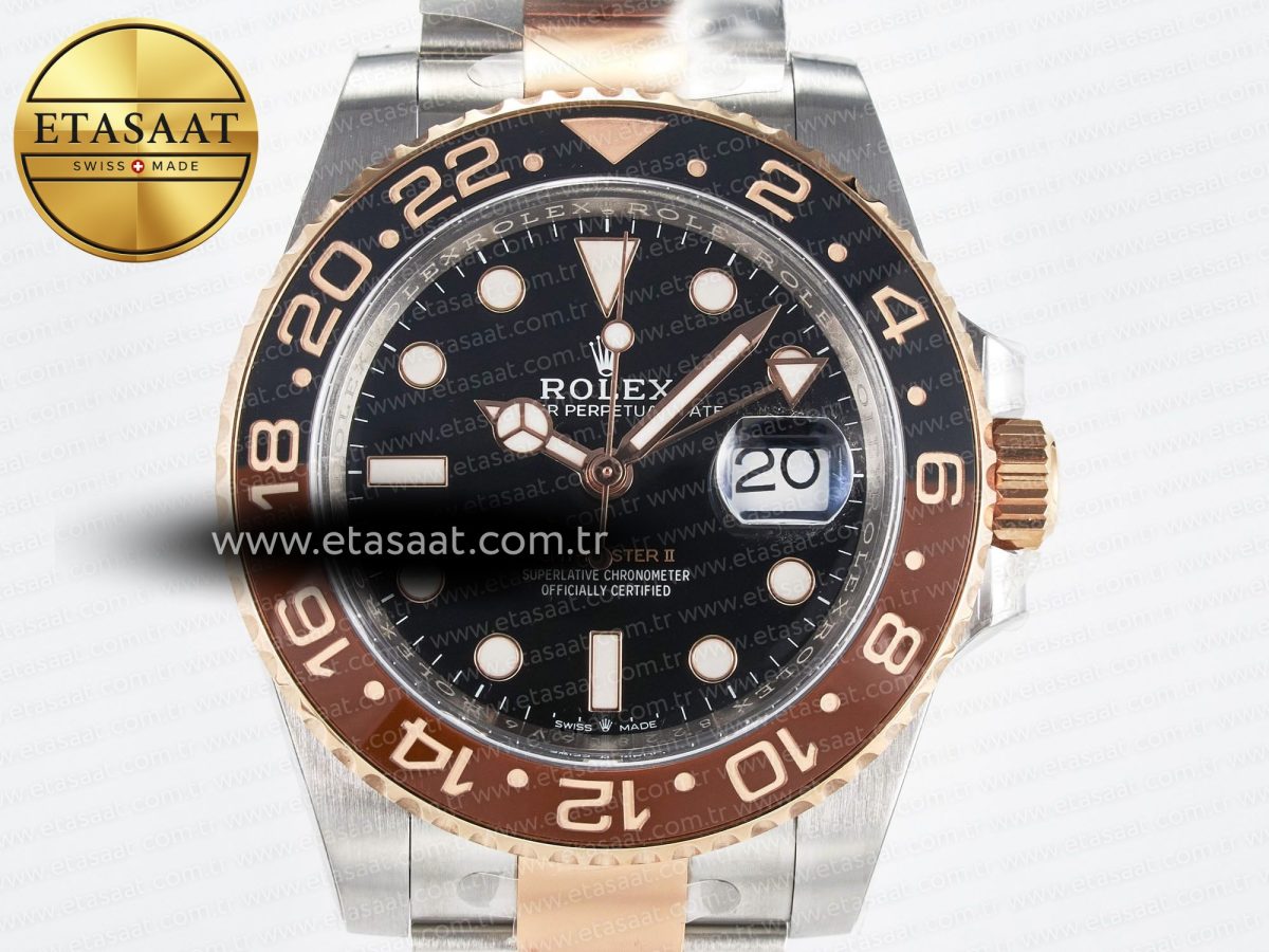 GMT-Master II 126711 CHNR Black/Brown Ceramic Clean 1:1 Best Edition on SS/RG Bracelet DD3285 - Görsel 4