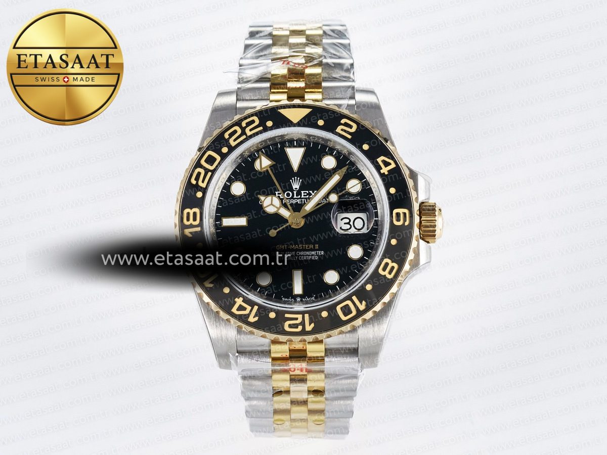 GMT-Master II 126713 GRNR GMF 1:1 Best Edition on Black Dial on SS/YG Jubilee Bracelet Super Clone VR3285 CHS (Gain Weight) - Görsel 3