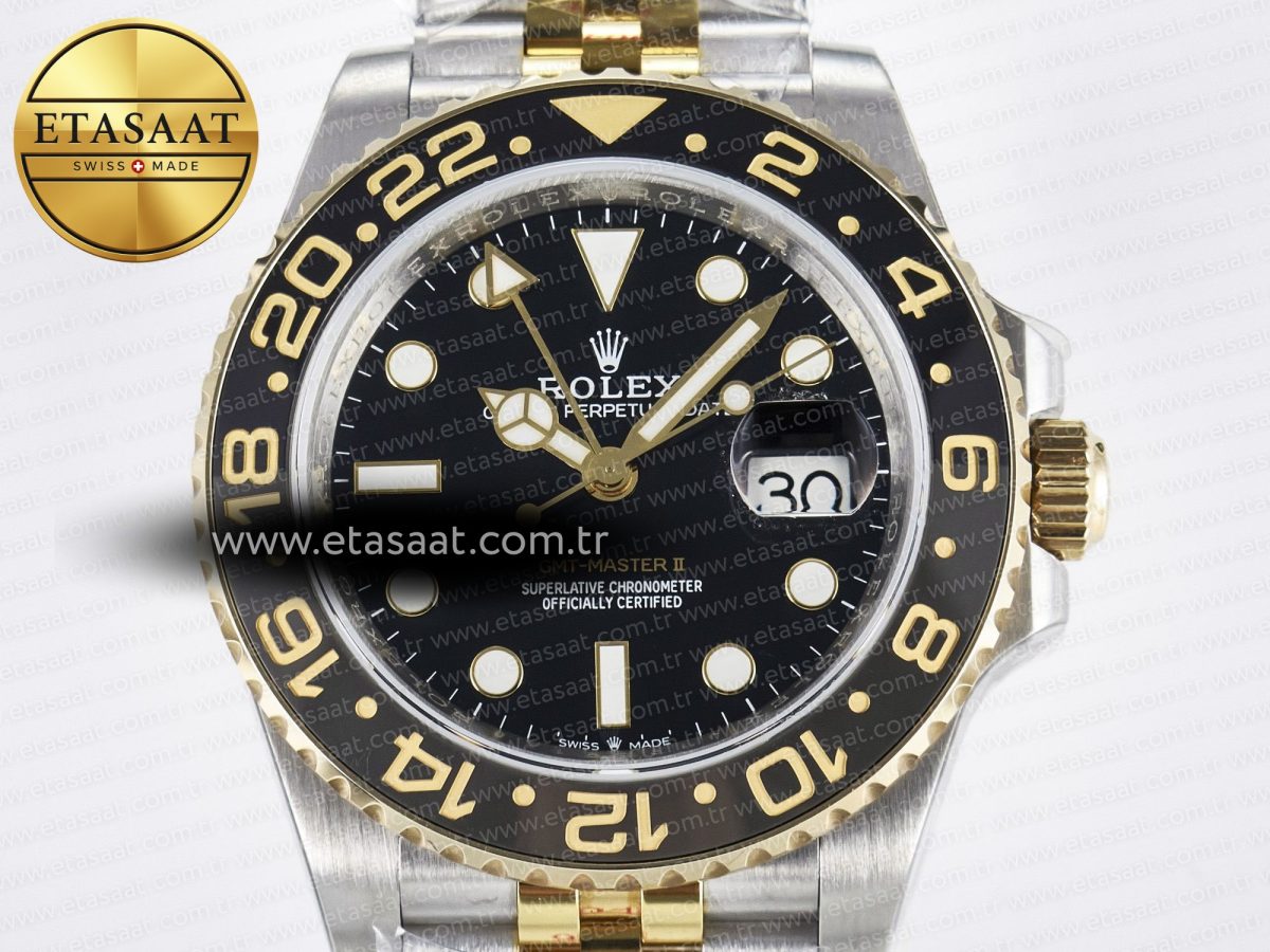 GMT-Master II 126713 GRNR GMF 1:1 Best Edition on Black Dial on SS/YG Jubilee Bracelet Super Clone VR3285 CHS (Gain Weight) - Görsel 4