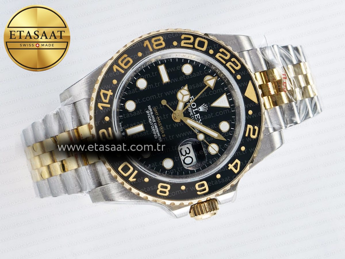 GMT-Master II 126713 GRNR GMF 1:1 Best Edition on Black Dial on SS/YG Jubilee Bracelet Super Clone VR3285 CHS (Gain Weight) - Görsel 8