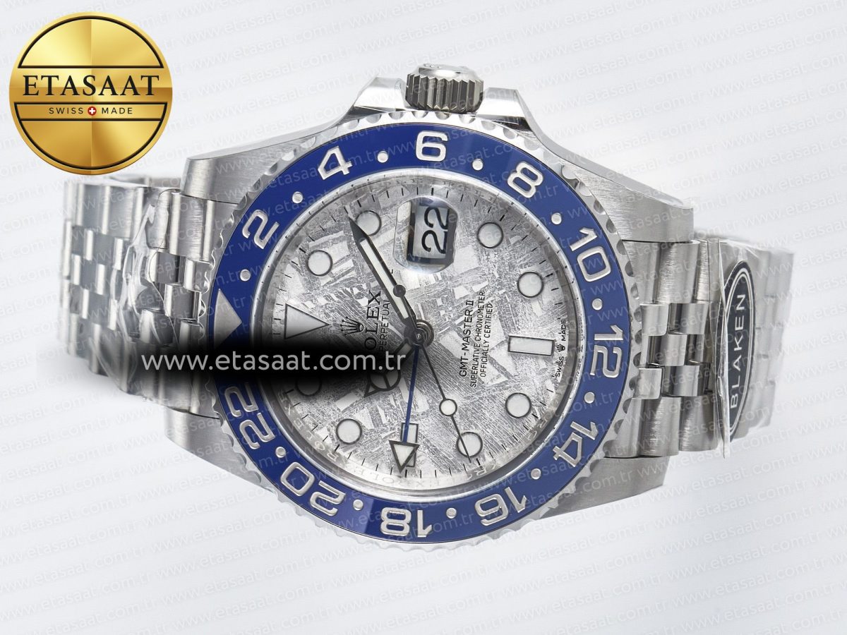 GMT-Master II 126716 BLAKEN 904L 1:1 Best Edition Meteorite Dial on SS Jubilee Bracelet SH3285 - Görsel 9
