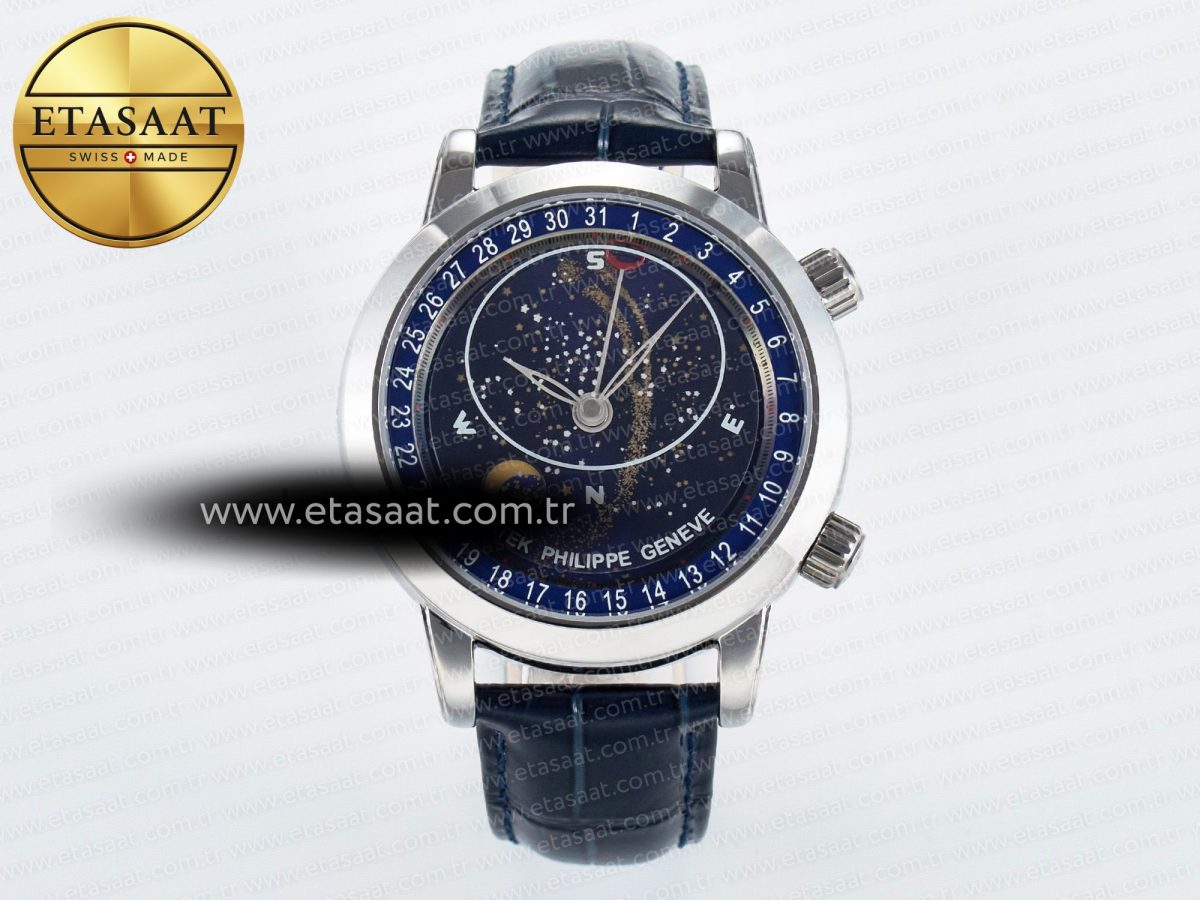 Grand Complications 6102G Moon SS YLF Blue Dial on Blue Leather Strap A240 - Görsel 3