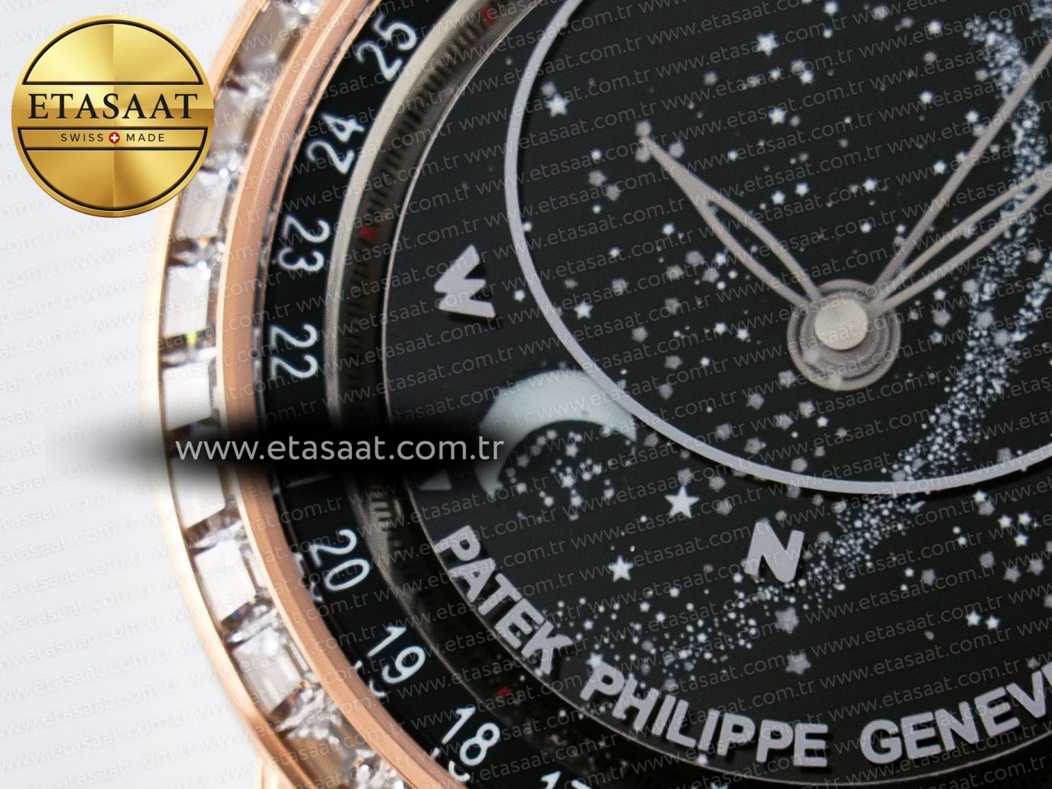 Grand Complications 6102G Moon YLF RG Black Dial Crystal Bezel on Black Leather Strap A240 - Görsel 10