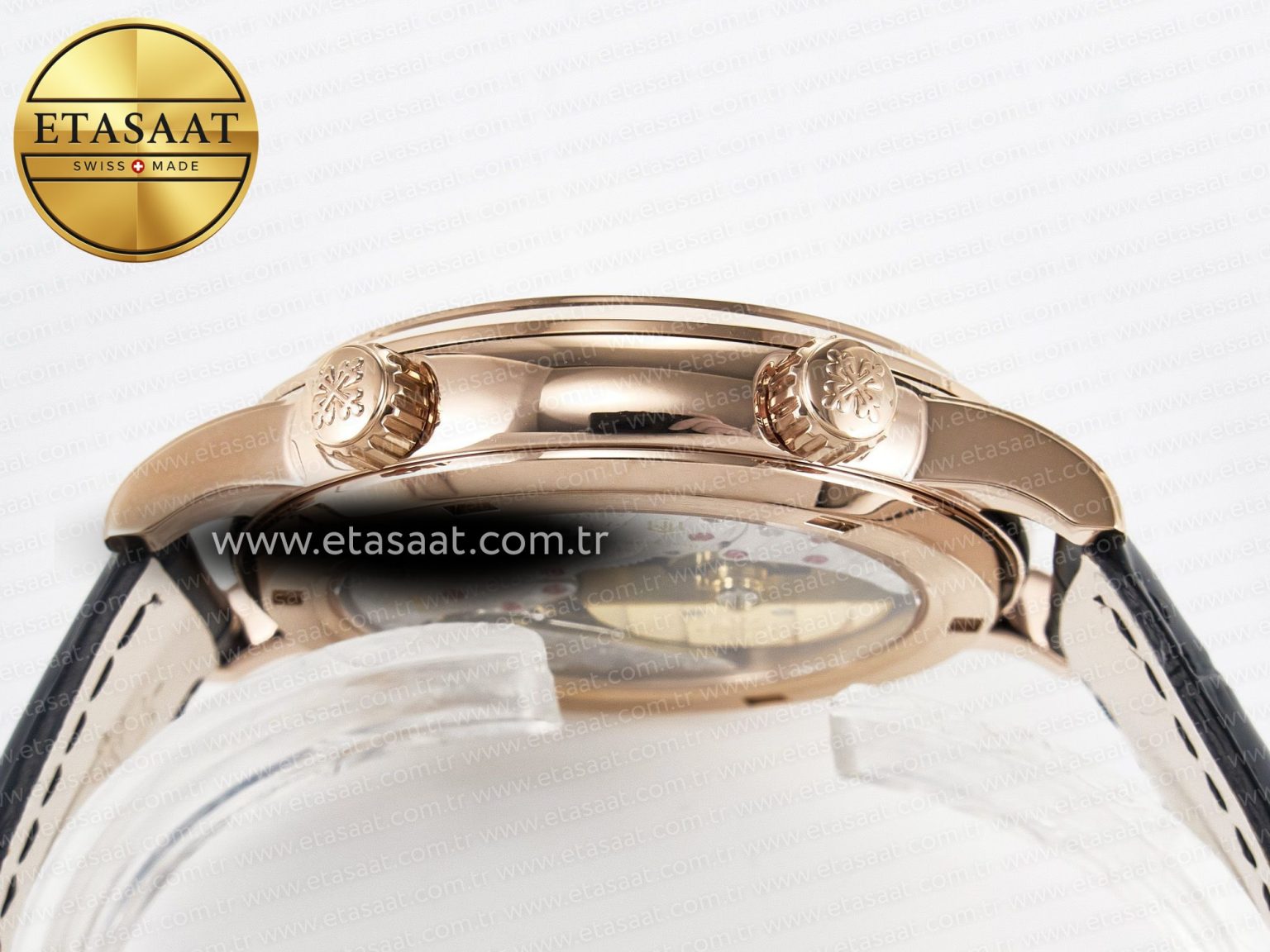 Grand Complications 6102G Moon YLF RG Black Dial Crystal Bezel on Black Leather Strap A240 - Görsel 14