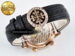 Grand Complications 6102G Moon YLF RG Black Dial Crystal Bezel on Black Leather Strap A240 - Görsel 15