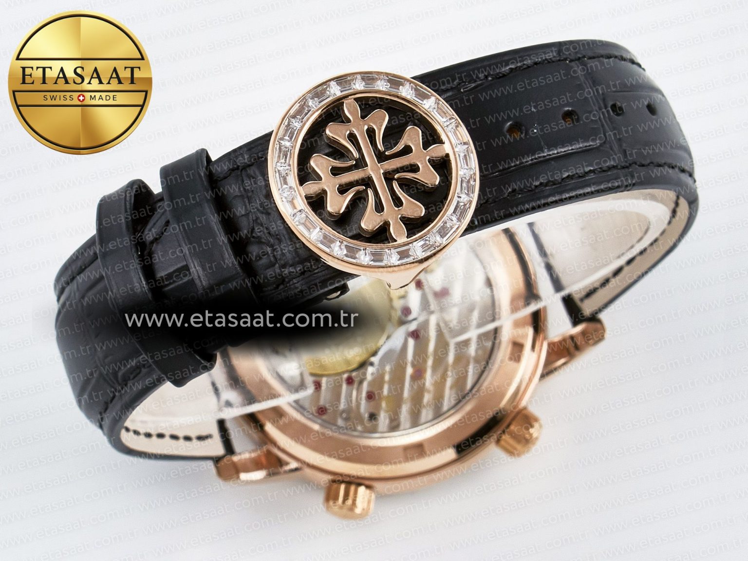 Grand Complications 6102G Moon YLF RG Black Dial Crystal Bezel on Black Leather Strap A240 - Görsel 15