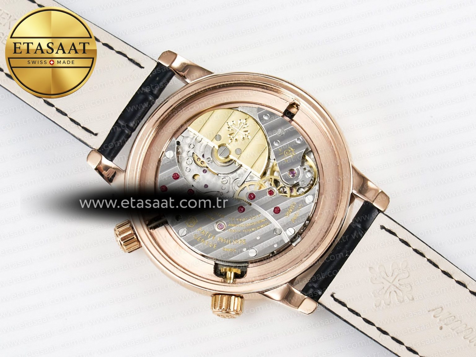 Grand Complications 6102G Moon YLF RG Black Dial Crystal Bezel on Black Leather Strap A240 - Görsel 17