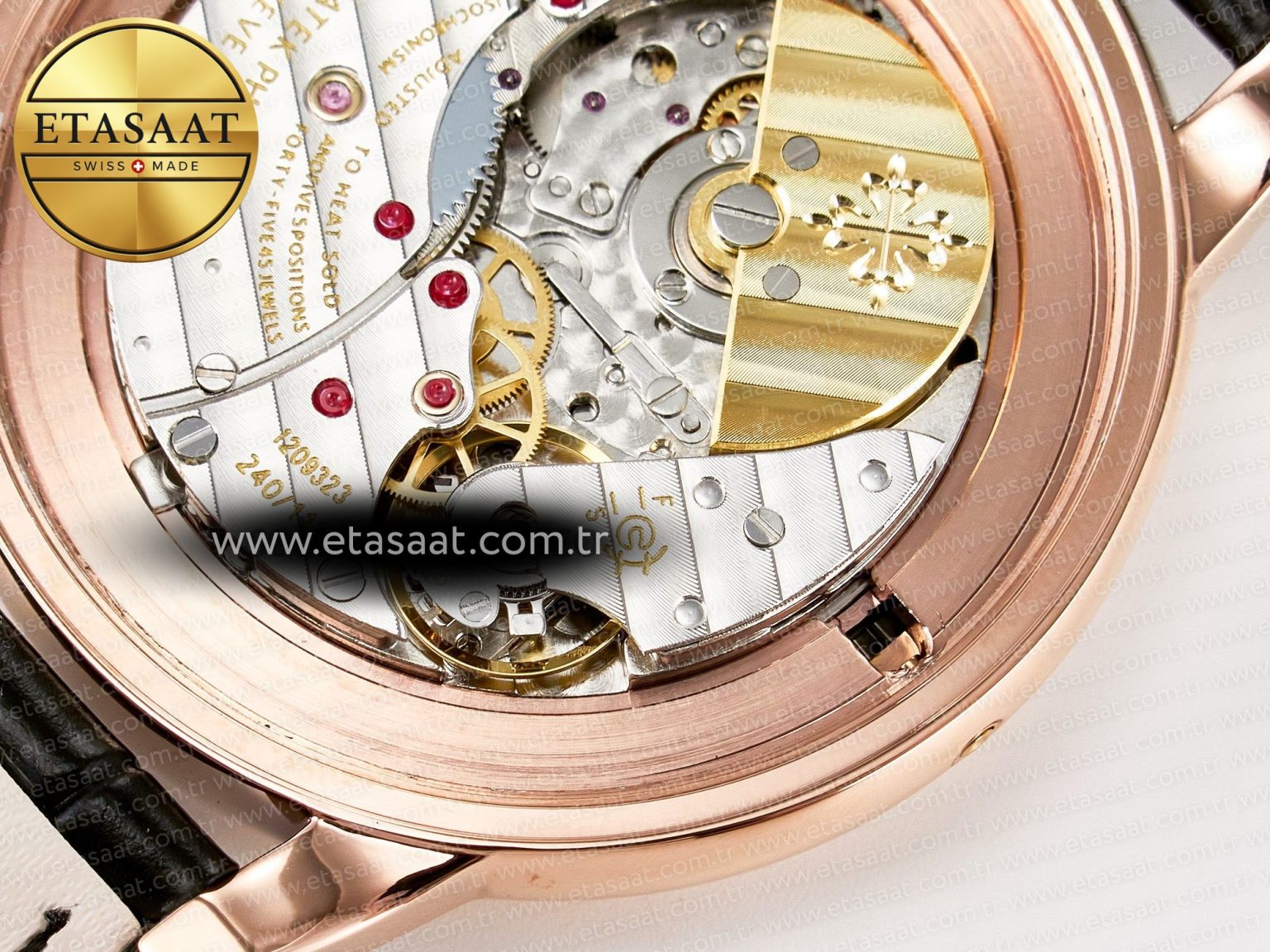 Grand Complications 6102G Moon YLF RG Black Dial Crystal Bezel on Black Leather Strap A240 - Görsel 19