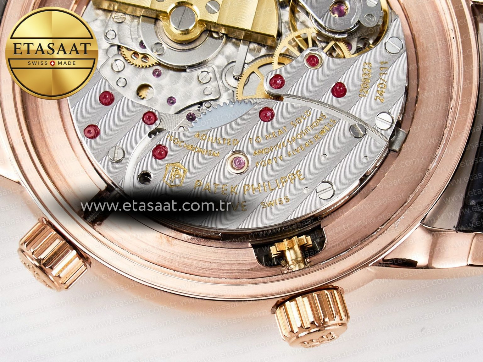 Grand Complications 6102G Moon YLF RG Black Dial Crystal Bezel on Black Leather Strap A240 - Görsel 22