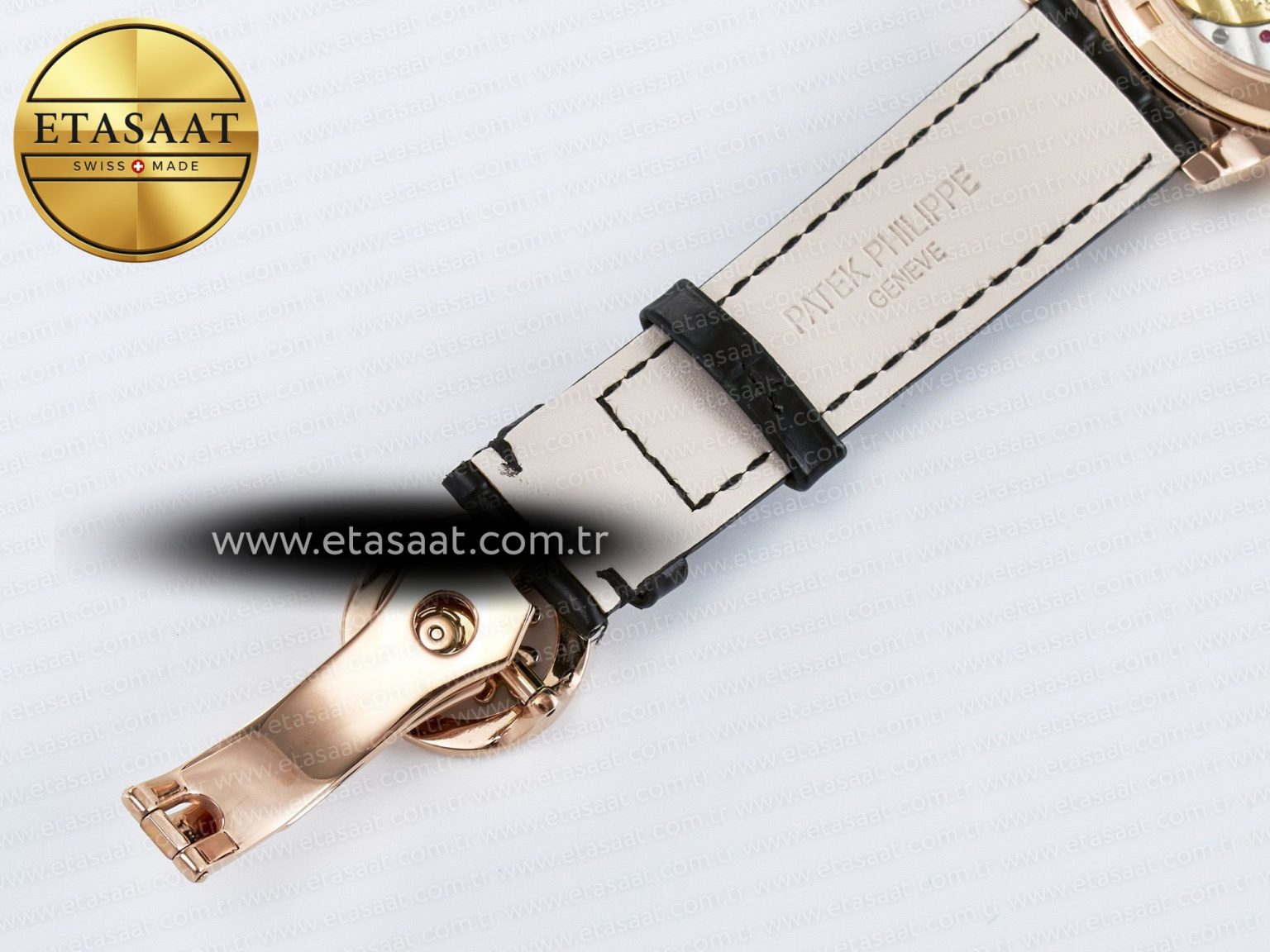 Grand Complications 6102G Moon YLF RG Black Dial Crystal Bezel on Black Leather Strap A240 - Görsel 26