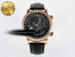 Grand Complications 6102G Moon YLF RG Black Dial Crystal Bezel on Black Leather Strap A240 - Görsel 3