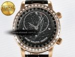 Grand Complications 6102G Moon YLF RG Black Dial Crystal Bezel on Black Leather Strap A240 - Görsel 4