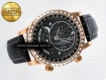 Grand Complications 6102G Moon YLF RG Black Dial Crystal Bezel on Black Leather Strap A240 - Görsel 8