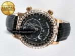 Grand Complications 6102G Moon YLF RG Black Dial Crystal Bezel on Black Leather Strap A240 - Görsel 9