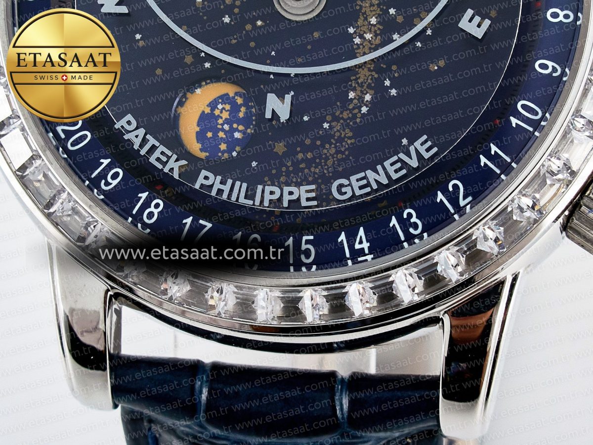 Grand Complications 6102G Moon YLF SS Blue Dial Crystal Bezel on Blue Leather Strap A240 - Görsel 12