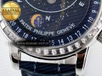Grand Complications 6102G Moon YLF SS Blue Dial Crystal Bezel on Blue Leather Strap A240 - Görsel 12