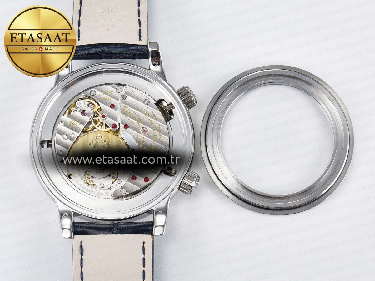 Grand Complications 6102G Moon YLF SS Blue Dial Crystal Bezel on Blue Leather Strap A240 - Görsel 16