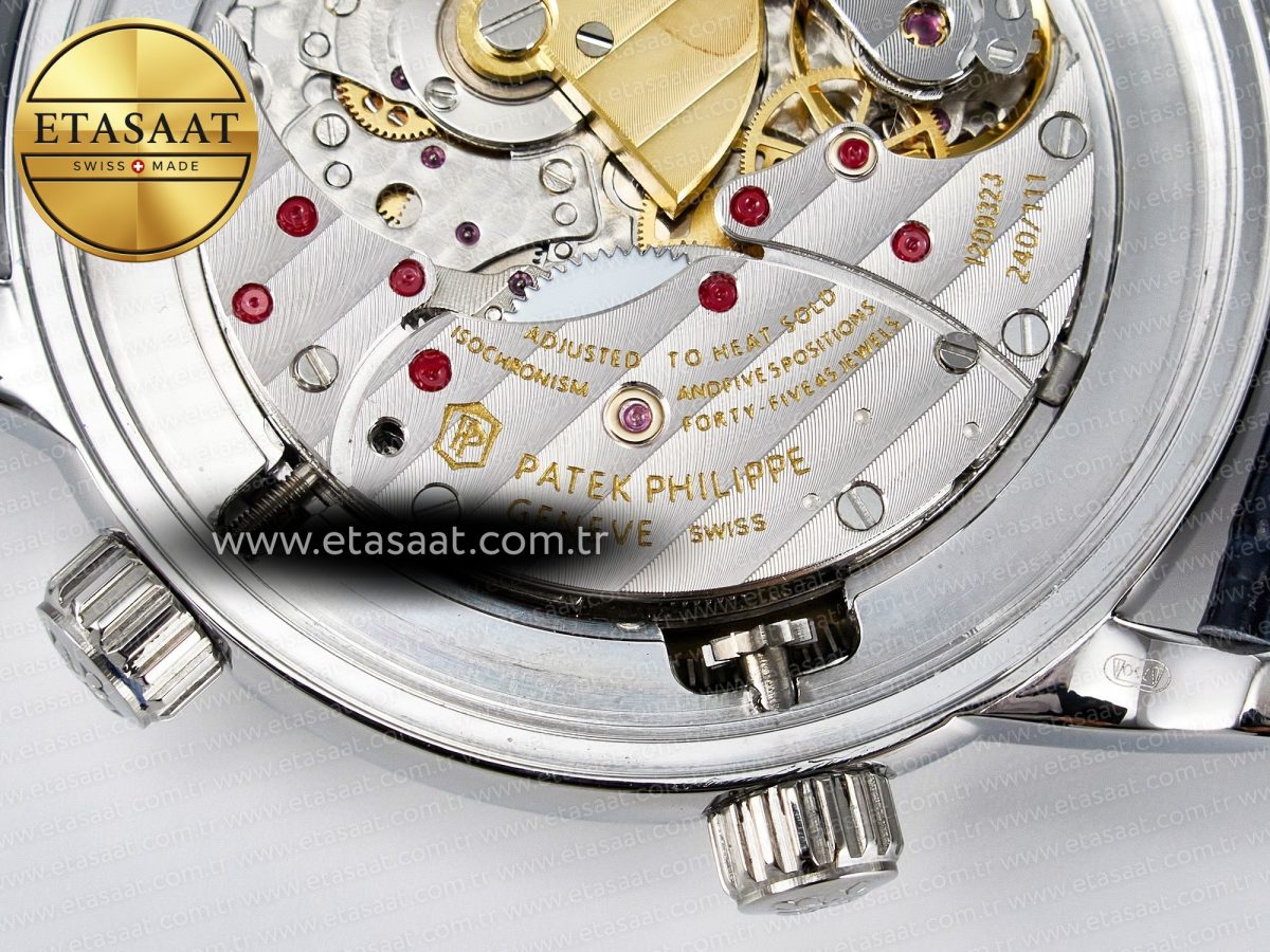 Grand Complications 6102G Moon YLF SS Blue Dial Crystal Bezel on Blue Leather Strap A240 - Görsel 22