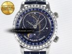 Grand Complications 6102G Moon YLF SS Blue Dial Crystal Bezel on Blue Leather Strap A240 - Görsel 4