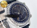 Grand Complications 6102G Moon YLF SS Blue Dial Crystal Bezel on Blue Leather Strap A240 - Görsel 5
