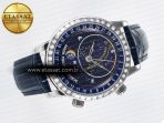 Grand Complications 6102G Moon YLF SS Blue Dial Crystal Bezel on Blue Leather Strap A240 - Görsel 8