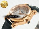 Happy Sports 30MM YF RG White Dial on Green Leather Strap A2892 - Görsel 6