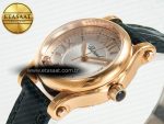 Happy Sports 30MM YF RG White Dial on Green Leather Strap A2892 - Görsel 6