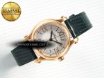 Happy Sports 30MM YF RG White Dial on Green Leather Strap A2892 - Görsel 8