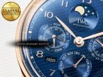 IW5033 Portugieser Perpetual Calendar RG V9F 1:1 Best Edition Blue Dial on Black Leather Strap A52610 - Görsel 10