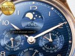 IW5033 Portugieser Perpetual Calendar RG V9F 1:1 Best Edition Blue Dial on Black Leather Strap A52610 - Görsel 11