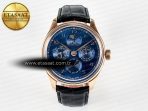 IW5033 Portugieser Perpetual Calendar RG V9F 1:1 Best Edition Blue Dial on Black Leather Strap A52610 - Görsel 3