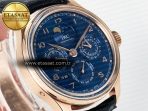 IW5033 Portugieser Perpetual Calendar RG V9F 1:1 Best Edition Blue Dial on Black Leather Strap A52610 - Görsel 5