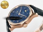 IW5033 Portugieser Perpetual Calendar RG V9F 1:1 Best Edition Blue Dial on Black Leather Strap A52610 - Görsel 6