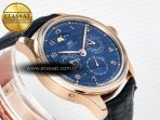 IW5033 Portugieser Perpetual Calendar RG V9F 1:1 Best Edition Blue Dial on Black Leather Strap A52610 - Görsel 7