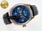 IW5033 Portugieser Perpetual Calendar RG V9F 1:1 Best Edition Blue Dial on Black Leather Strap A52610 - Görsel 8