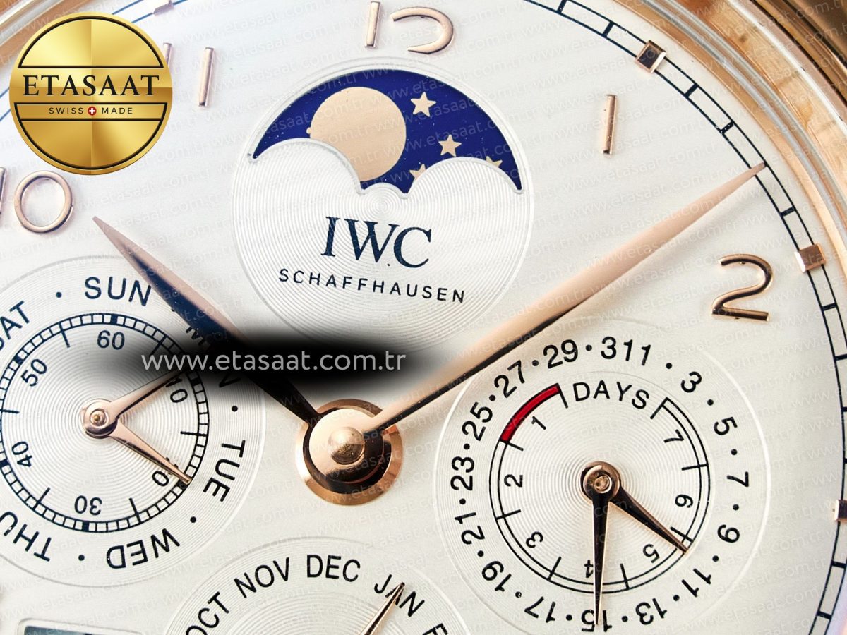 IW5033 Portugieser Perpetual Calendar RG V9F 1:1 Best Edition White Dial on Brown Leather Strap A52610 - Görsel 10